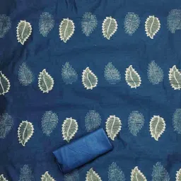 svaraa Women Leaf Print 3-Piece Unstitched Dress Material image 4