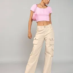 Shein Street Crop Length Short Sleeve Ribbed Top image 4