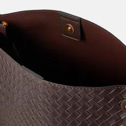 accessorize london Women Logo Embossed Shoulder Bag with Double Handle image 4