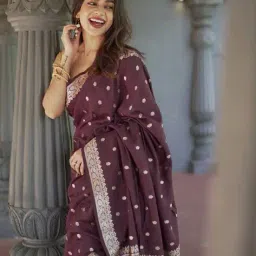 indie picks Elegant Cotton Silk Saree with Blouse Piece  image 4