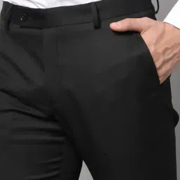 arrow Men Tapered Fit Flat-Front Trousers image 4