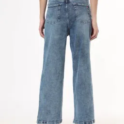 buda jeans co Women Mid-Wash High-Rise Wide-Leg Jeans image 4