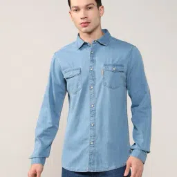 lee cooper Men Regular Fit Shirt with Flap Pockets image 4