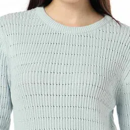 rio Women Knitted Regular Fit Round-Neck Sweater image 4