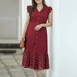 shinisha Women Printed Fit & Flare Dress with Insert Pockets image 4