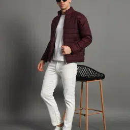 alpha tribe Men Quilted Regular Fit Puffer Jacket image 4