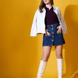 98°north Women Ribbed Pullover with Collar Neck image 4