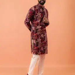 kisah Men Regular Fit Embroidery Long Kurta image 4