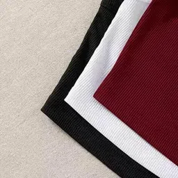 buda jeans co Women Pack of 3 Ribbed Slim Fit Tank Tops image 4