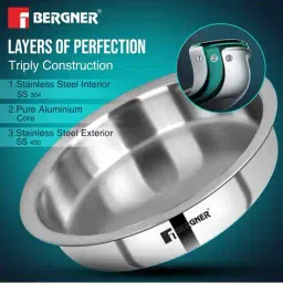 bergner TriPly Stainless Steel Lagdi with Lid image 4