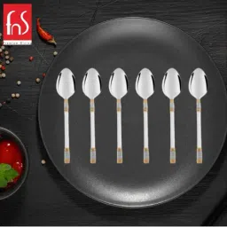 fns Embossed Stainless Steel Baby Spoon Set of 6 Pcs  image 4
