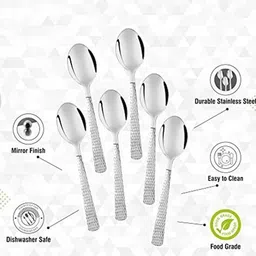fns Set of 6 Dishwasher-Safe Stainless Steel Spoons image 4