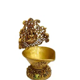 aakrati Laxmi Carved Brass Diya image 4