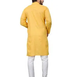 divra clothing Men Regular Fit Long Kurta with Band Collar image 4