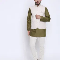 shatranj Nehru Jacket with Welt Pockets image 5