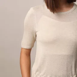 only Women Regular Fit Round-Neck Top image 5