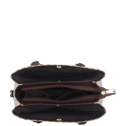 black spadé Geometric Pattern Handbag with Detachable Strap image 5