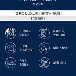 nautica Set of 2 Fluffy Antiskid Bath Mats 24" x 16" image 5