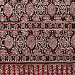 ri-wah Women Ajrak Print Saree with Tassels image 5
