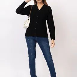 twenty me Women Self-Design Cardigan with Button-Closure image 5