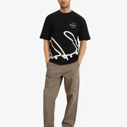 rare rabbit Men Graphic Oversized Fit T-shirt image 5