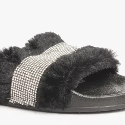 frisbee Embellished Fur Flip-Flops image 5