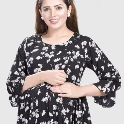 mamma's maternity Floral Print Fit & Flare Dress image 5