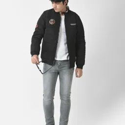 crimsoune club Full-Sleeve Zip-Front Bomber Jacket image 5