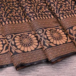 zikaraa Banarasi Saree with Floral Woven Motifs image 5