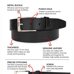 one8 Genuine Leather Slim Belt image 5