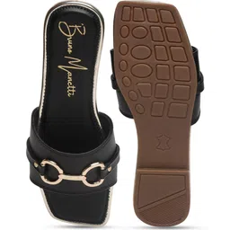 bruno manetti Women Open-Toe Flat Sandals with Metal Accent image 5