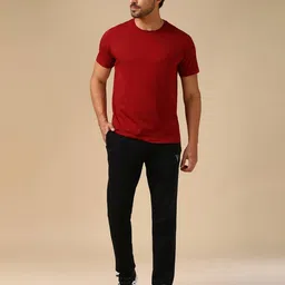 van heusen Men Straight Track Pants with Logo Print image 5