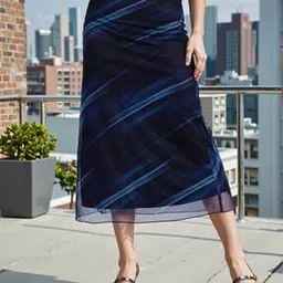 Shein High Waist Abstract Print Midi A-Line Skirt-picture-42