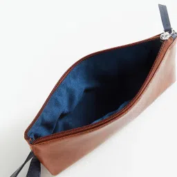 home centre Leather Pouch with Zip Closure image 5