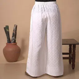 lyra Women Embroidered Palazzos with Elasticated Waistband image 5