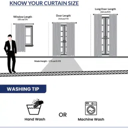 urban space Set of 2 Floral Print Door Curtains image 5