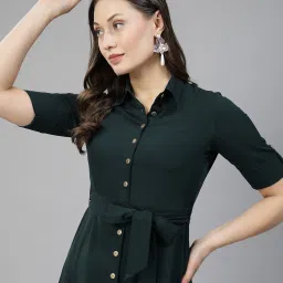 aayu-all about you Women Regular Fit A-Line Dress with Collar Neck image 5