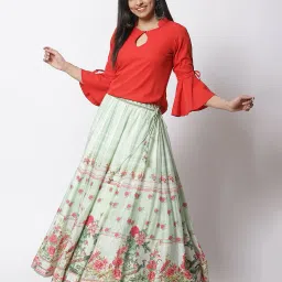 biba Women Floral Print Flared Skirt image 5