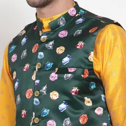 klotthe Floral Print Nehru Jacket image 5
