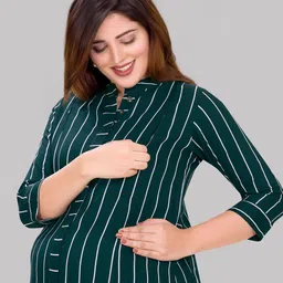 mamma's maternity Striped A-Line Maternity Dress image 5