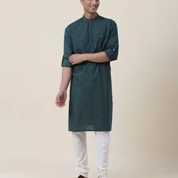 fabindia Striped Band-Collar Kurta image 5