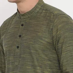 cross court Short Kurta with Mandarin Collar image 5