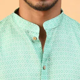 t tabard Printed Mandarin-Collar Kurta image 5