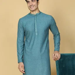 t tabard Printed Long Kurta with Mandarin Collar image 5