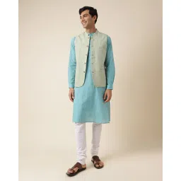 fabindia Printed Slim Fit Nehru Jacket image 5