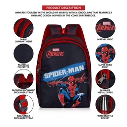 priority Boys Spider-Man Print School Backpack with Adjustable Straps image 5