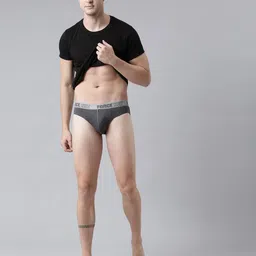 force nxt Pack of 2 Men Typographic Print Briefs with Elasticated Waist image 5