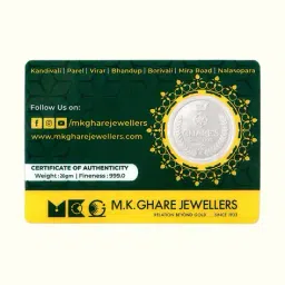 ghare's 20g  Ganesh Lakshmi Pure Silver Coin image 5