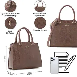 lavie Women Patterned Medium Dome Satchel Bag image 5