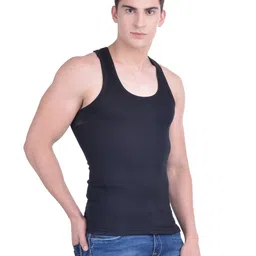 dollar bigboss Pack of 4 Men Solid Cotton Vest image 5